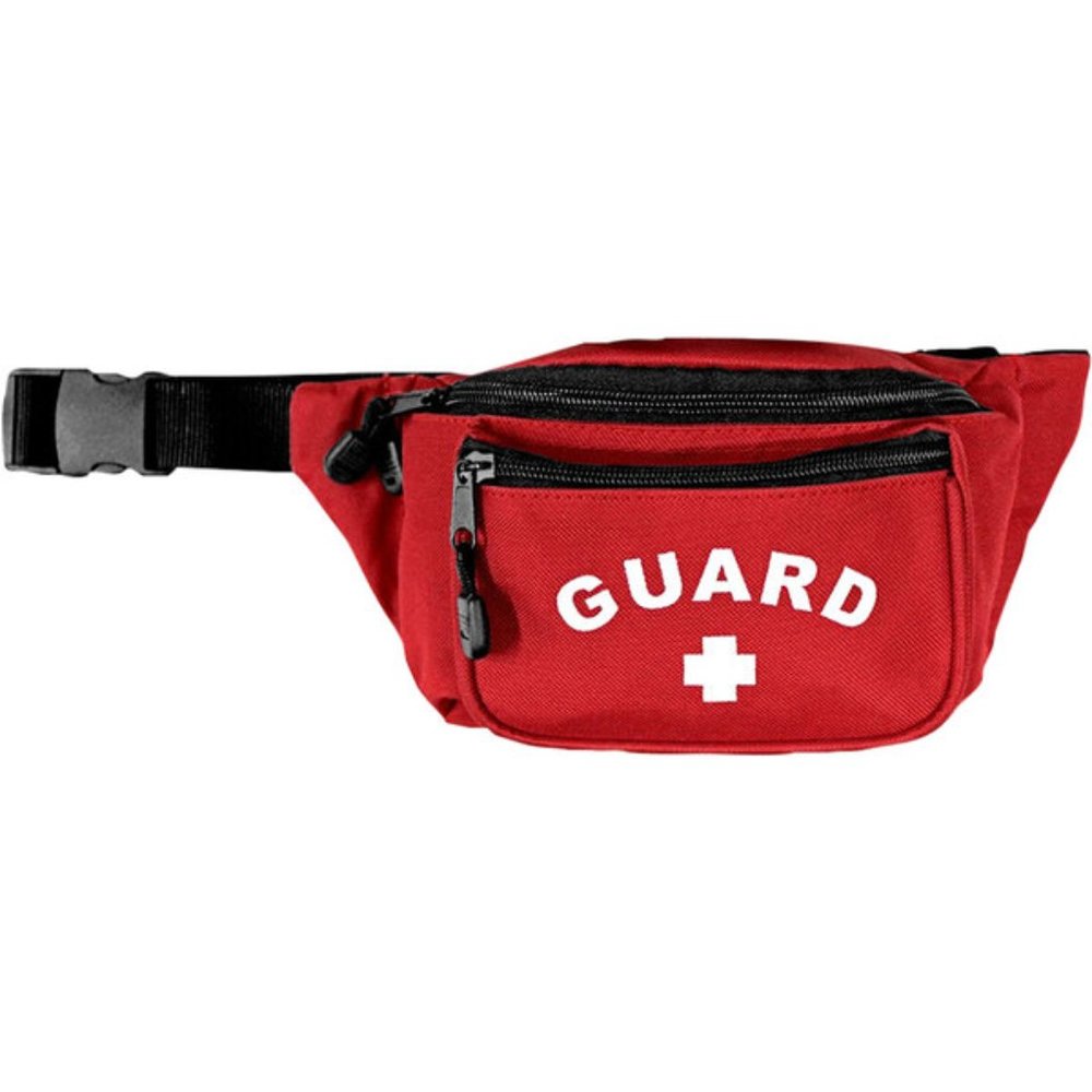 New NWT Lifeguard Life Guard Fanny Pack Waist Belt Bag, Adjustable, Red White